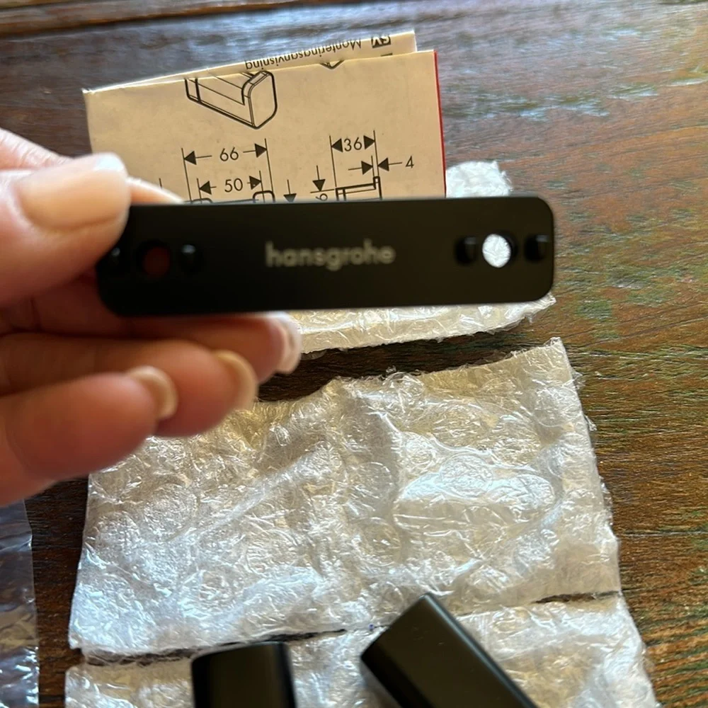NWOT Matte Black Hansgrohe AddStoris Double Robe Hook